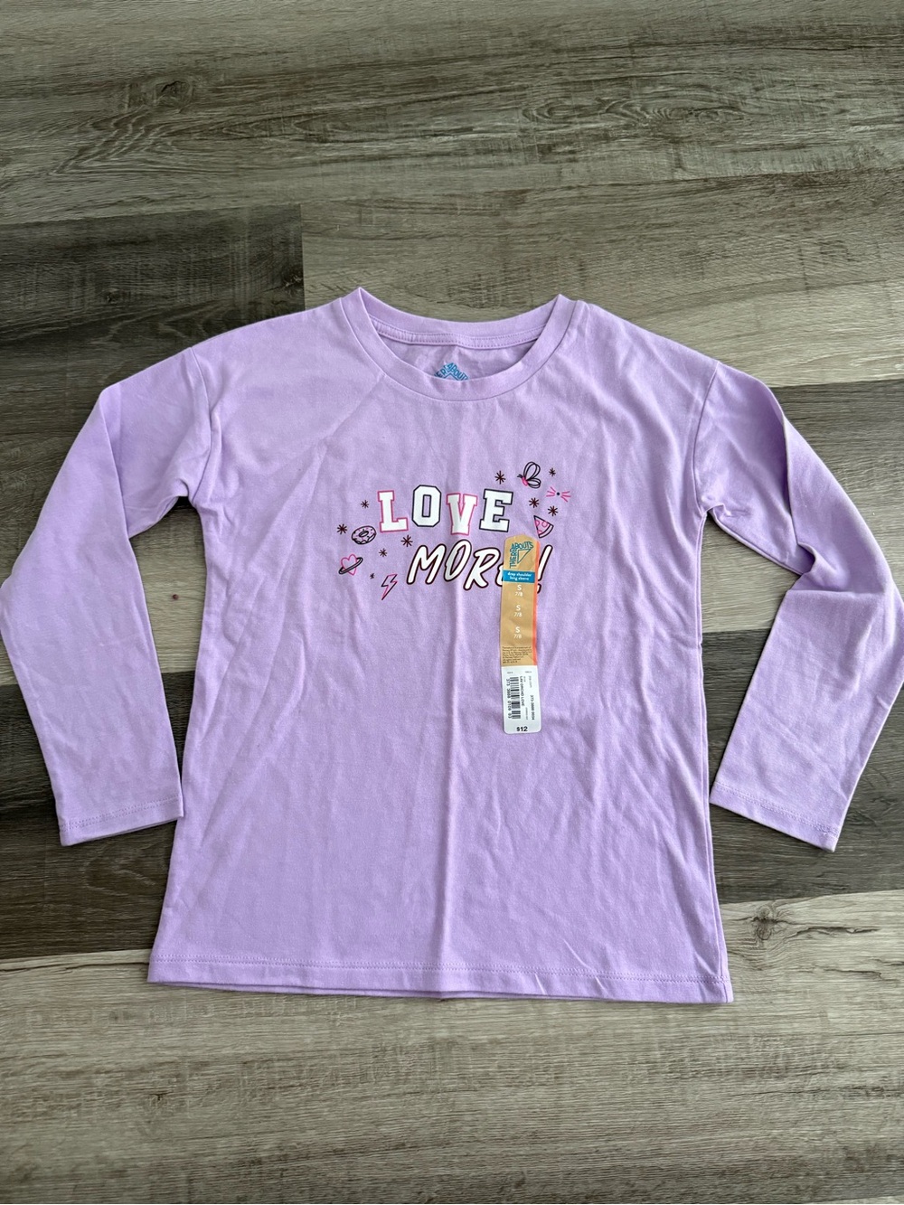 Girls' Lavender 'Love More' Long-Sleeve Graphic Tee